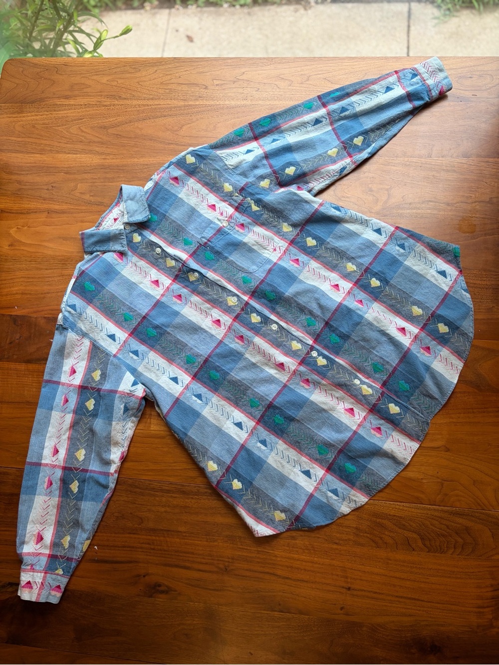 90s Maternity Shirt Size Medium Hearts Buttons